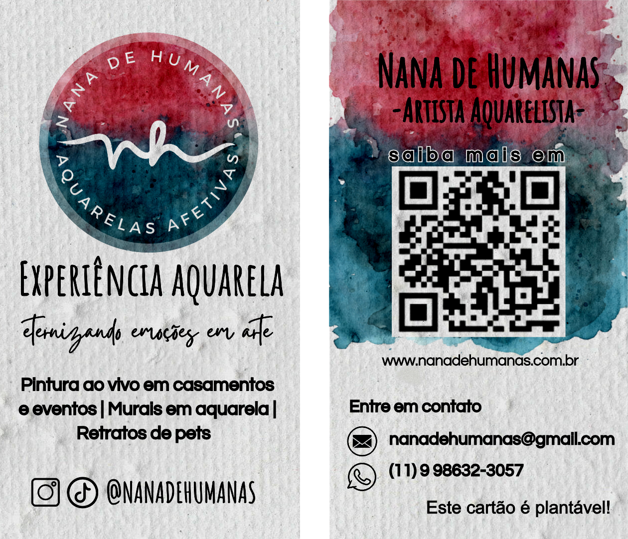 Cartão de Visitas Nana de Humanas